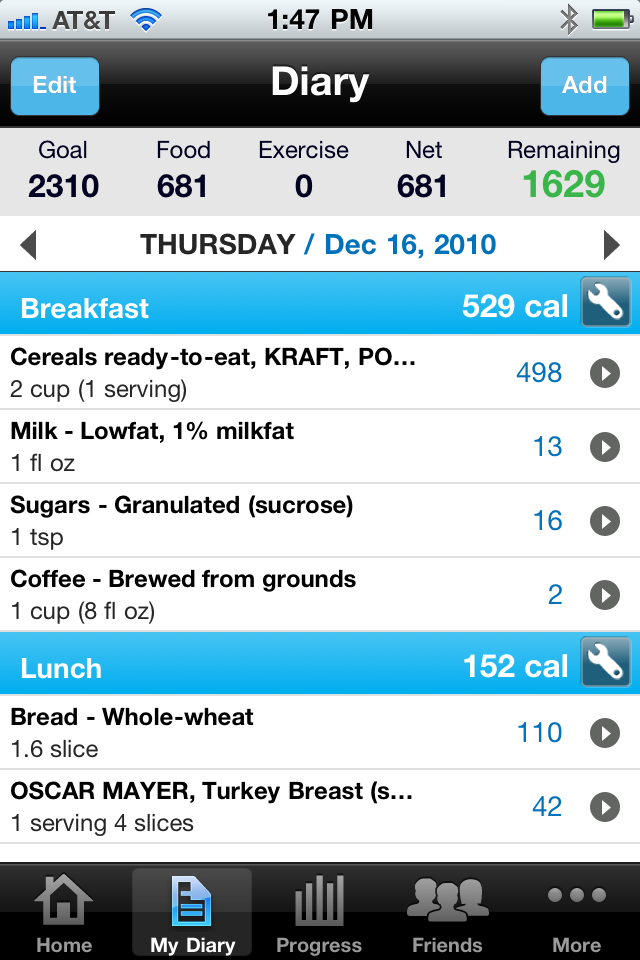 free food tracking apps for iphone