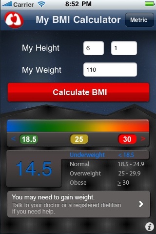 NHLBI BMI Calculator free app screenshot 3