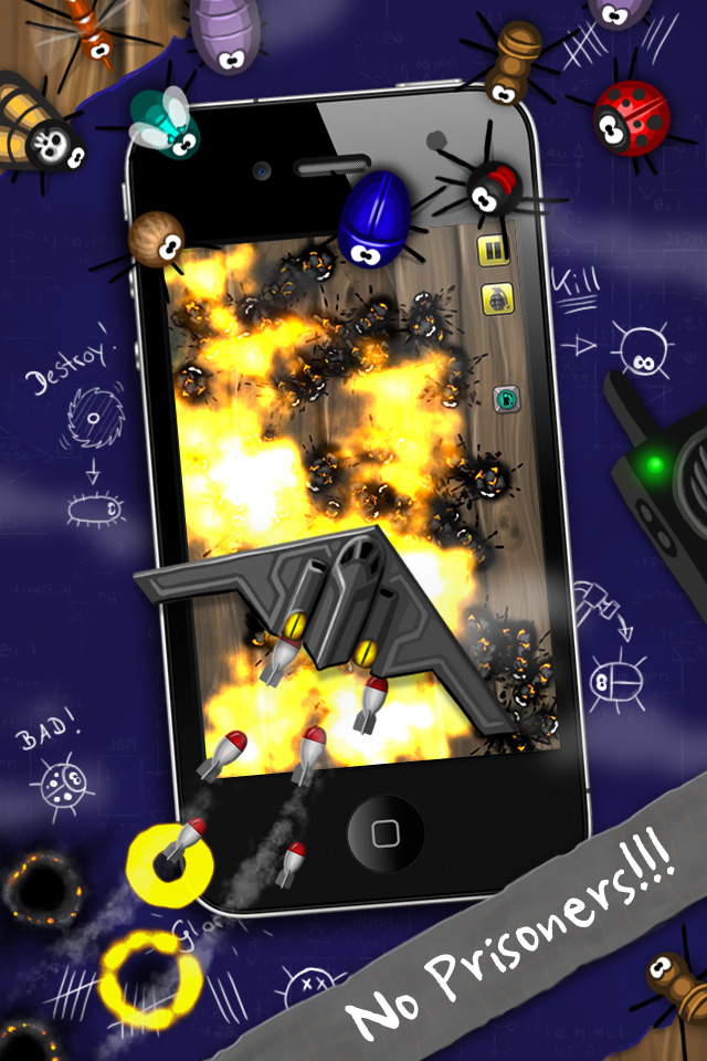 Pocket Bugs Free - make war on cute bugs with explosions grenades and crazy guns