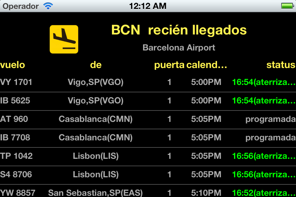 HORARIO LLEGADAS VUELOS horario llegadas vuelos: