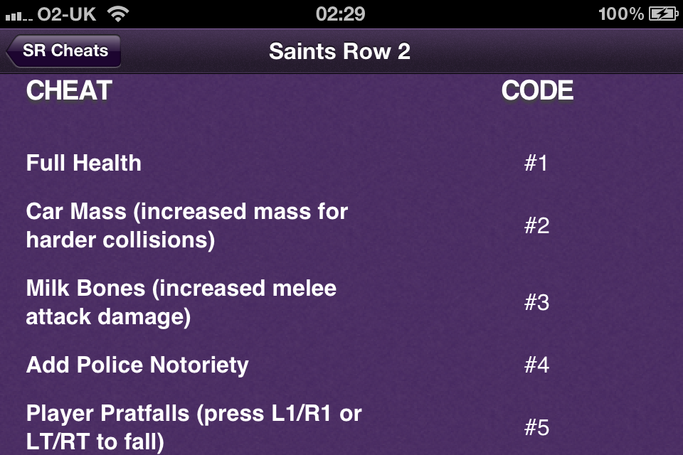 saints row 2 ps3 cheats
