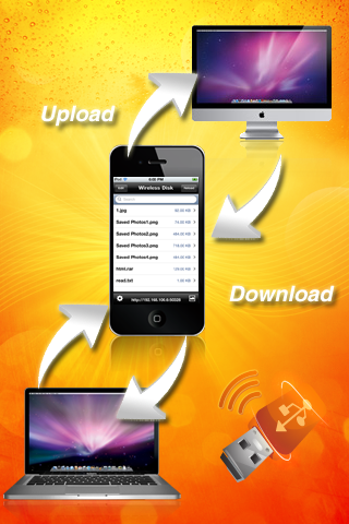 Wireless Disk Free - HTTP File Sharing, USB Dri... free app screenshot 1