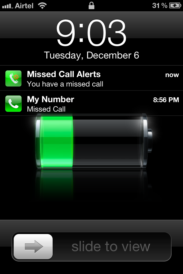 iphone missed call notification