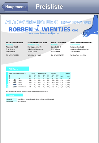 Autovermietung Robben Und Wienjtes Berlin Iphone Travel Apps By 3mal1 Gmbh