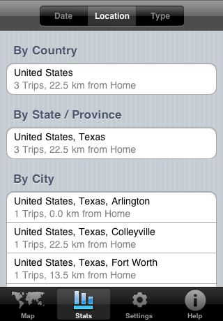 TravelStatsLite free app screenshot 2