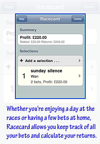 Racecard Betting Calculator screenshot 2