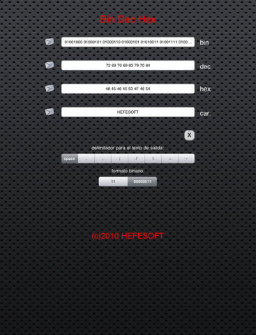 Bin Dec Hex Text Converter with Calculator for iPad screenshot 2