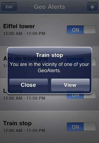 GeoAlert free ~ gps location aware alarms for your iPhone screenshot 4