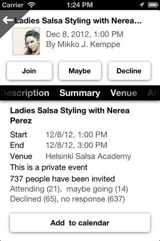 Ritzy for Facebook events (Lite) screenshot 4