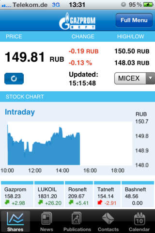 Gazprom Neft IR screenshot 2