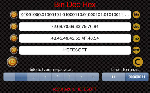 Bin Dec Hex Converter screenshot 4