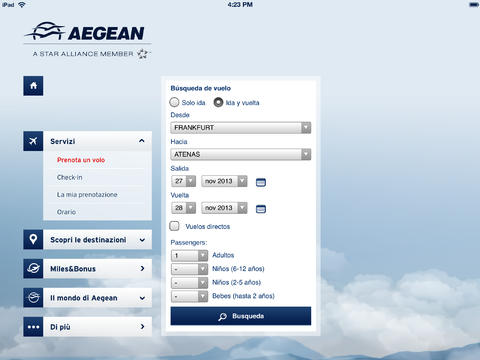 Aegean Airlines for iPad screenshot 3