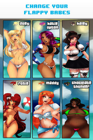 Flappy Babes – Fly Hot Bikini Beach Girl With Birds Wings And Anime Booty – An Awesome Free iPhone Game screenshot 3