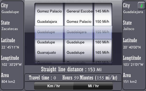 X to Y Distance - Mexico Cities screenshot 2