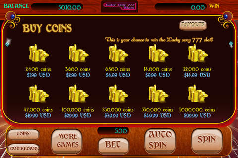 Lucky Sexy 777 - Free Casino Slot Machine Simulation Game screenshot 4