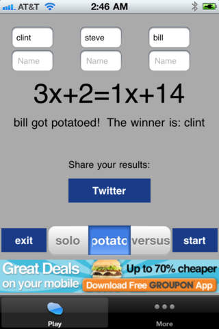 Hot Potato Algebra & More: Free Math Learning Game screenshot 3