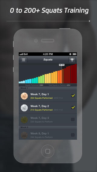 【免費健康App】Squats for Killer Curves - 0 to 200+ Squats Training-APP點子
