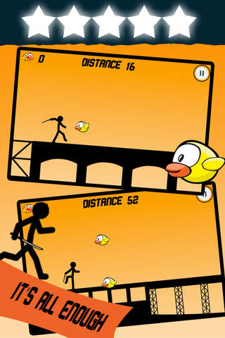 Angry Stickman Slicing Yellow Birds screenshot 2