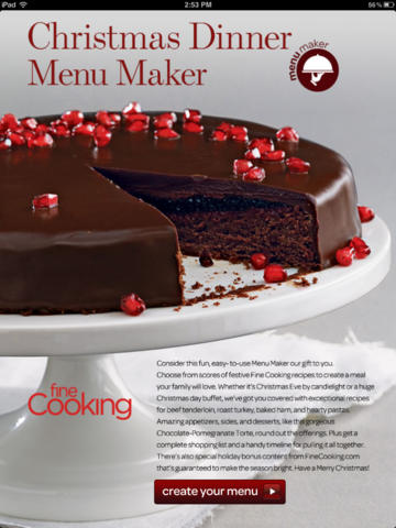 Christmas Menu Maker from Fine Cooking