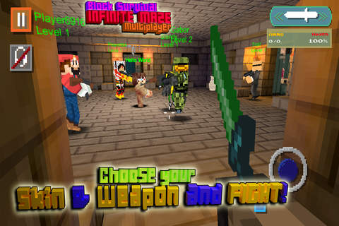 Infinite Creep Maze 3D - Mini Block FPS Survival & Multiplayer Fight Game Pocket Edition screenshot 3