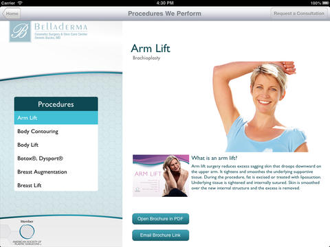 Belladerma Cosmetic Surgery & Skin Care Center for iPad screenshot 3