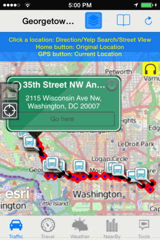 Washington DC/Montgomery County (Maryland) Traffic Cameras + Street View + Places Around/Travel NOAA/DC Circulator All-In-1 Pro screenshot 3