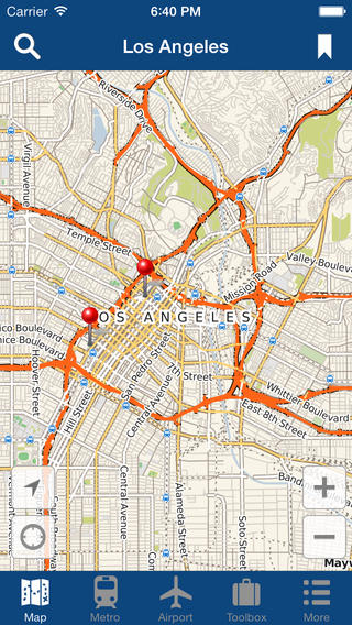 洛杉矶离线地图 - 城市 地铁 机场