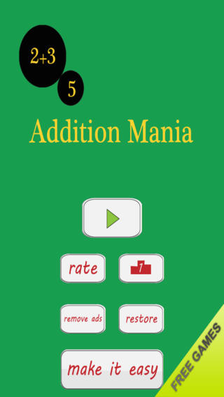 Addition Mania Free - A Simple Yet Addictive Fun Arithmetic Game