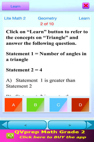 QVprep Lite free Math Grade 2 screenshot 4