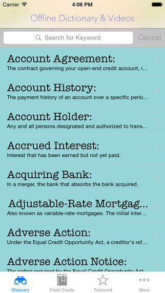 Banking Terms: Free Video Lessons and Dictionary Flashcard