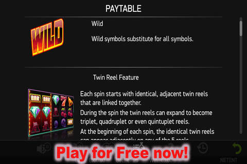 Twin Spin - A popular retro-style slot machine by Netent with bars, sevens and diamonds screenshot 4