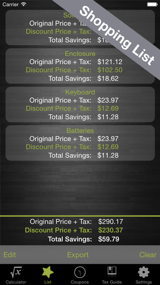 【免費財經App】Discount Calculator With Shopping List, Coupons Reminders & Sales Tax Guide-APP點子