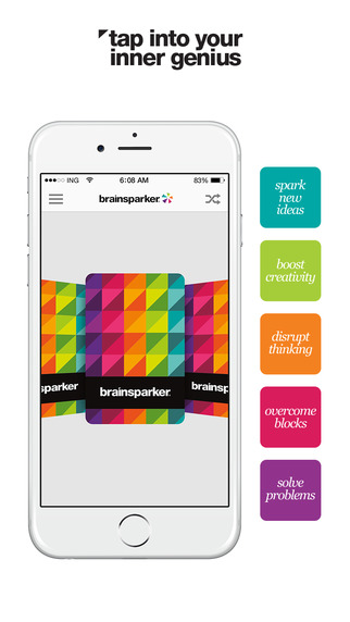 Brainsparker – inspirational prompts to boost creativity creative thinking and innovation and to bra