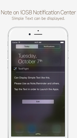 TextFlight : Note Widget on Notification Center for Apple Watch