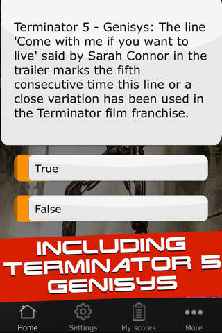 Quiz for the Terminator Movies - SciFi Trivia Game App including questions for Terminator 5: Genisys screenshot 2