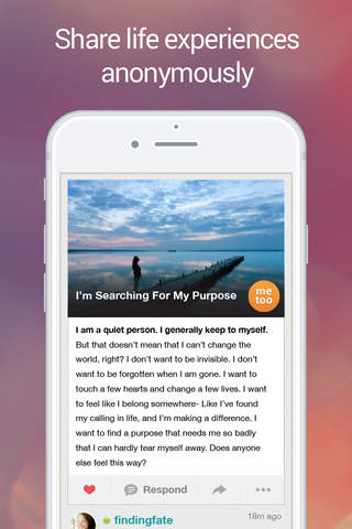 MeToo – The Experience Project App screenshot 2