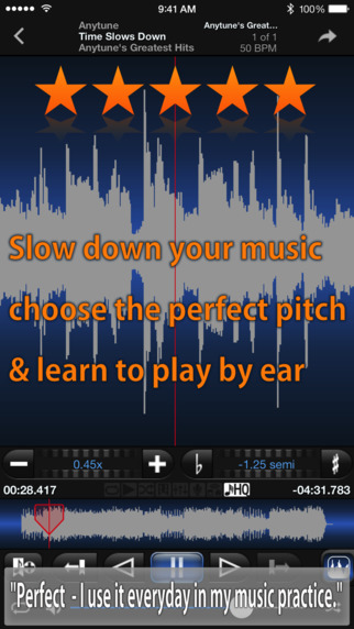 Anytune Pro+ - Slow Downer Music Practice Perfected - The ultimate training tool for learning any in