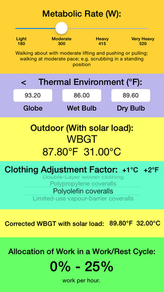 Thermal Stress Calculator - Calculate instantly WBGT with or without solar load