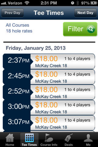 McKay Creek Golf Tee Times screenshot 2