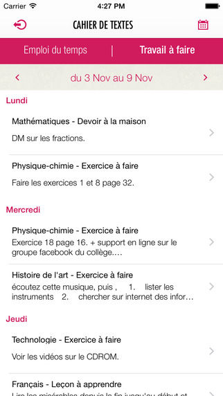 【免費教育App】Mon Cahier de Textes-APP點子