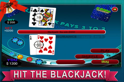 21 A Christmas Blackjack - myVegas Casino Las Vegas Holiday Card Shark screenshot 2