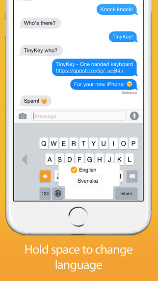 TinyKey - One handed keyboard for iPhone 6 6 Plus