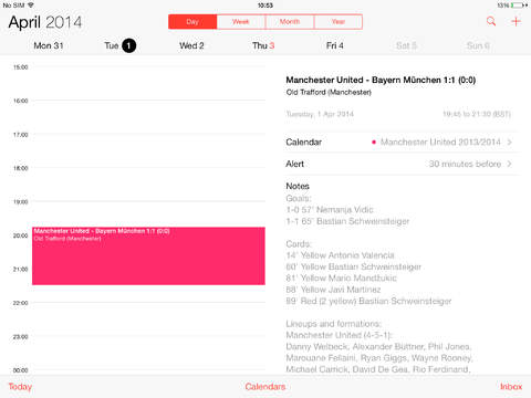 【免費運動App】Football Fixtures Calendar 2014/2015 - Matches and live results in your calendar (FootballCal)-APP點子