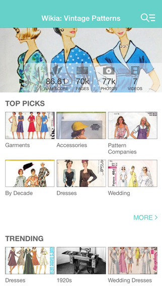 【免費書籍App】Wikia: Vintage Patterns Fan App-APP點子