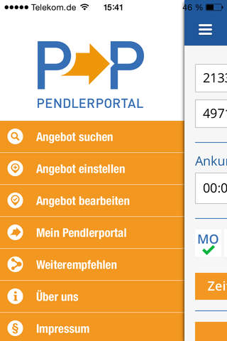 Pendlerportal screenshot 2