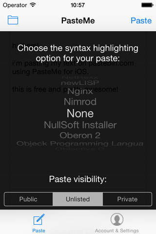 PasteMe - The best Pastebin client so far screenshot 2