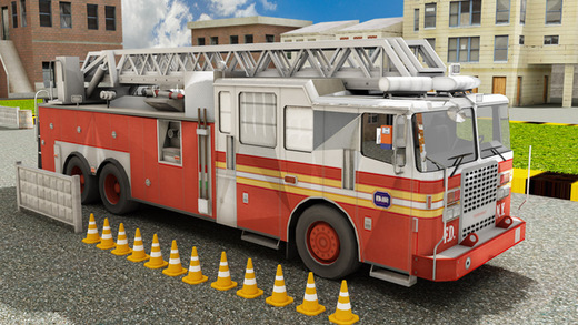Fire Fighter Hero Parking Simulator - 911 Emergency Truck Driving Game