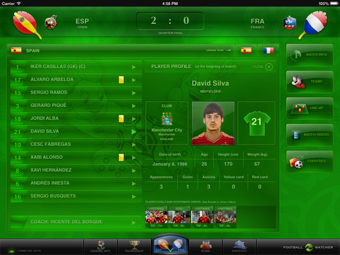 FootballWatcher for Euro Cup 2012 screenshot 2