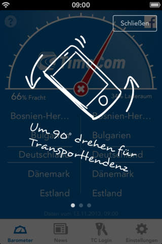 TIMOCOM Transport barometer screenshot 3