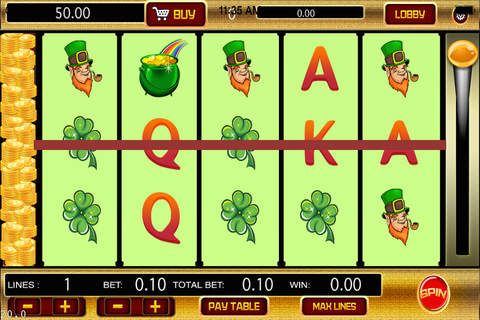 A St Patricks Day Lucky Leprechaun Irish Slot Machines - New Double Diamond Deluxe Riches screenshot 3